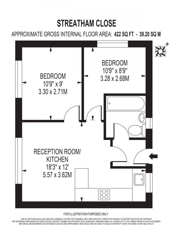 Floorplan for STREATHAM CLOSE, STREATHAM HILL, 