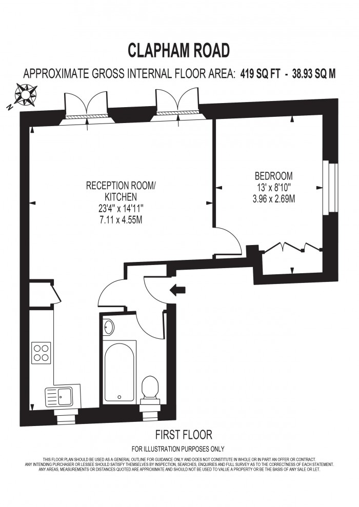 Floorplan for CLAPHAM ROAD, OVAL