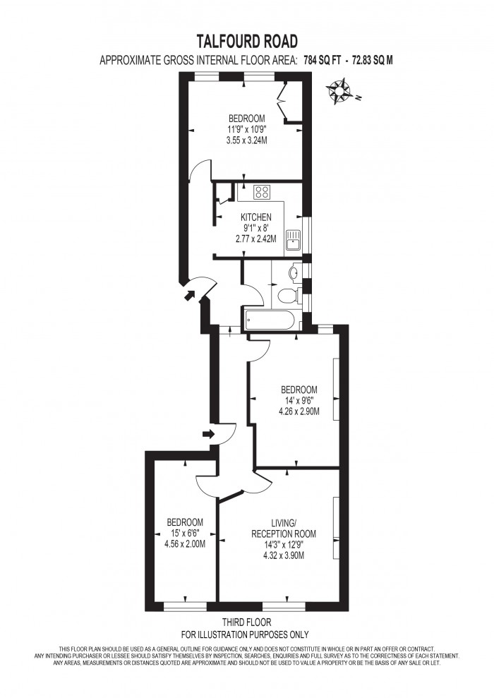 Floorplan for TALFOURD ROAD, CAMBERWELL