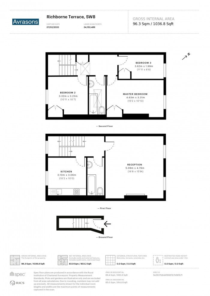 Floorplan for RICHBORNE TERRACE, OVAL