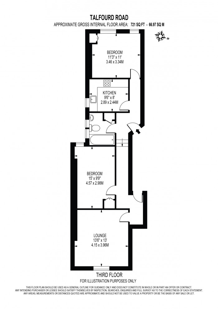 Floorplan for TALFOURD ROAD, CAMBERWELL