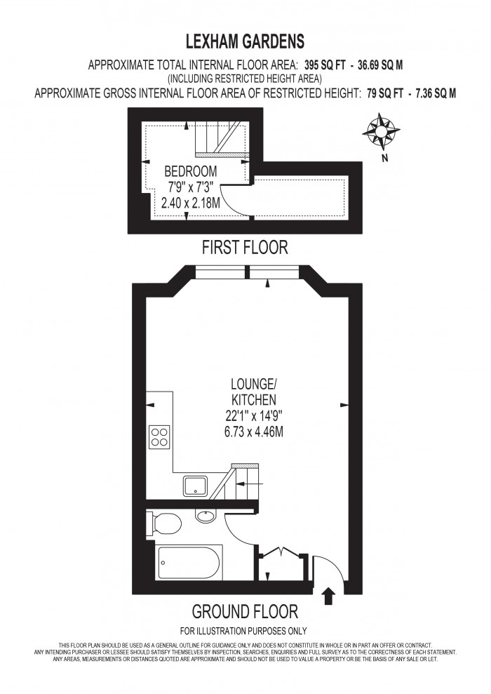 Floorplan for LEXHAM GARDENS, KENSINGTON