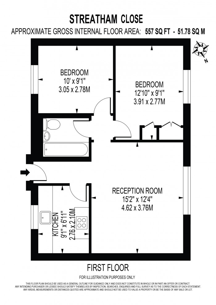 Floorplan for STREATHAM CLOSE, STREATHAM HILL