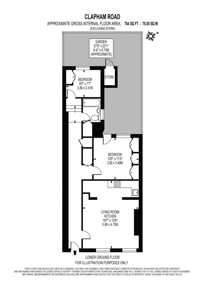 Floorplan for CLAPHAM ROAD, OVAL