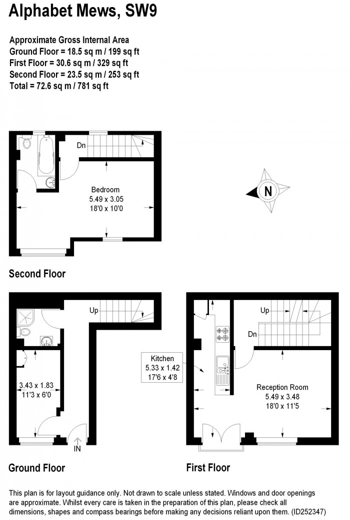 Floorplan for ALPHABET MEWS, HACKFORD ROAD, OVAL