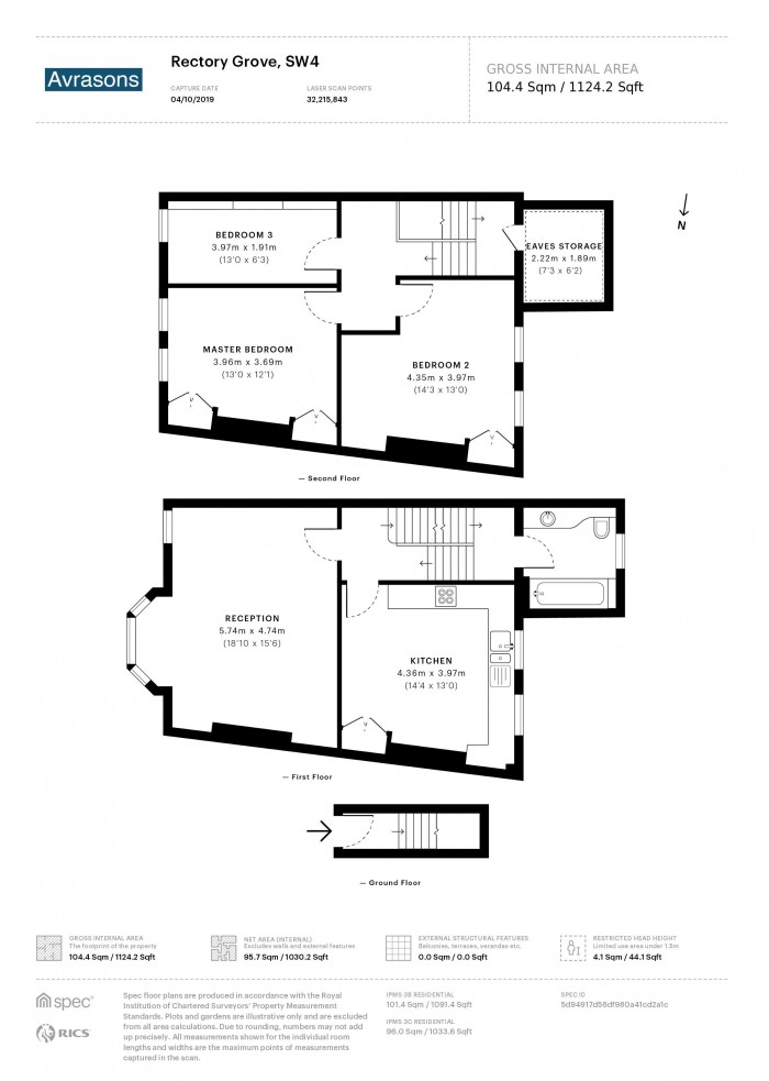 Floorplan for RECTORY GROVE, CLAPHAM