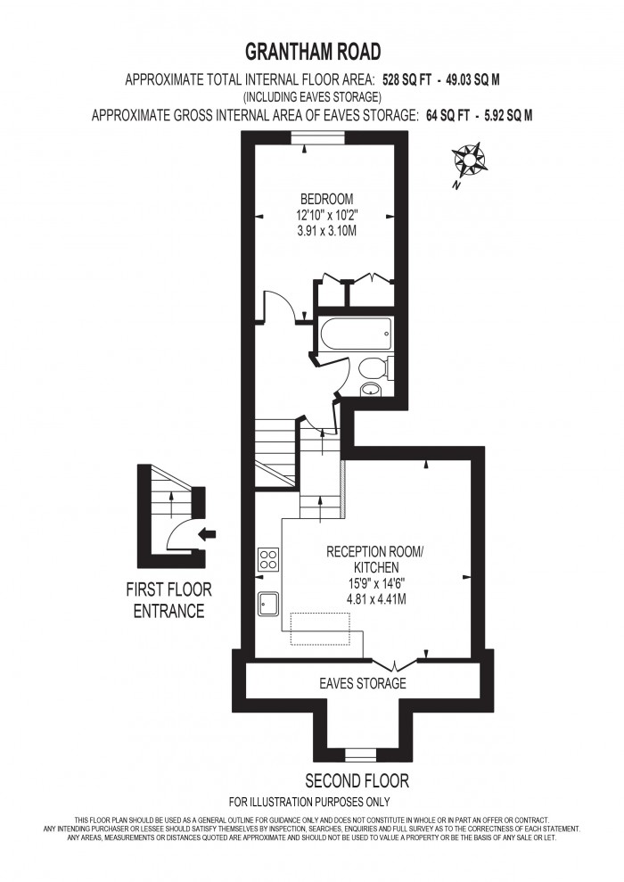 Floorplan for GRANTHAM ROAD, CLAPHAM NORTH