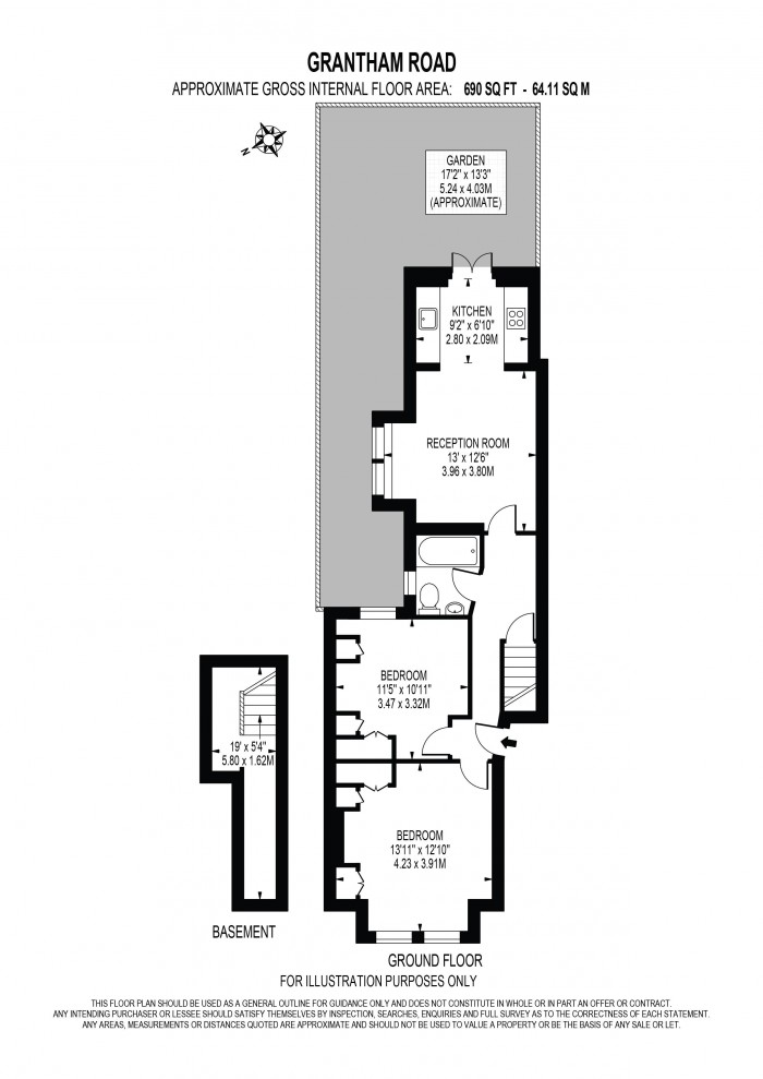 Floorplan for GRANTHAM ROAD, CLAPHAM NORTH