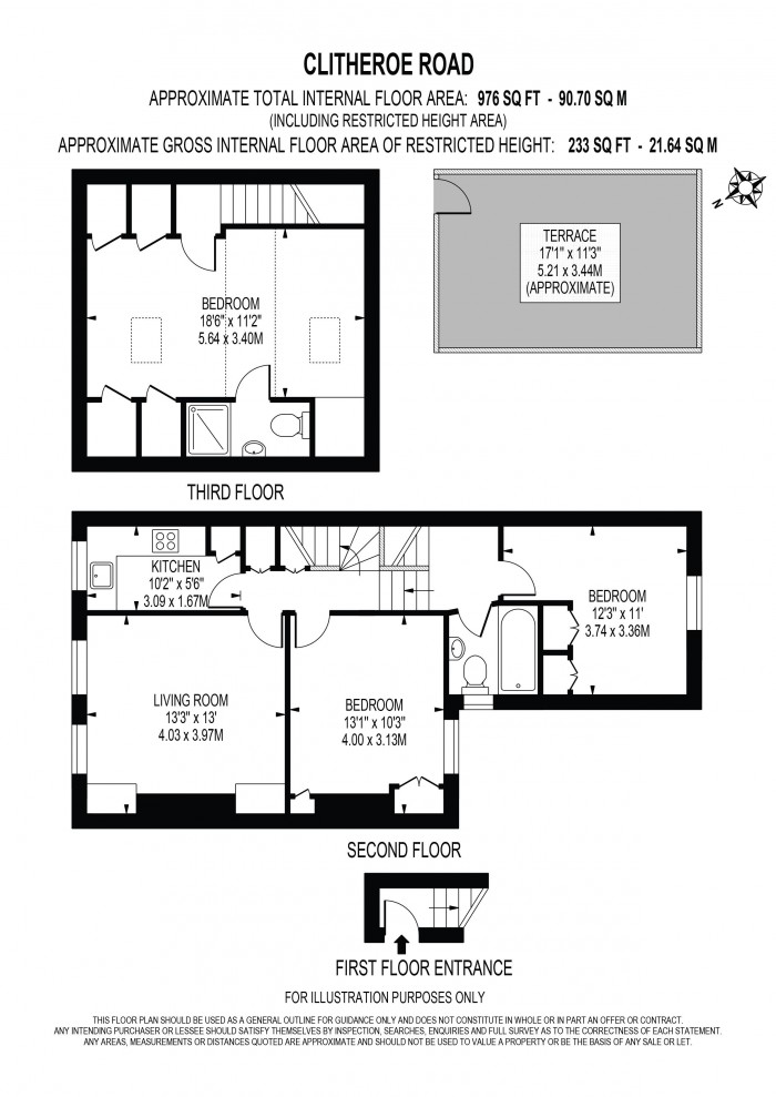 Floorplan for CLITHEROE ROAD, CLAPHAM NORTH
