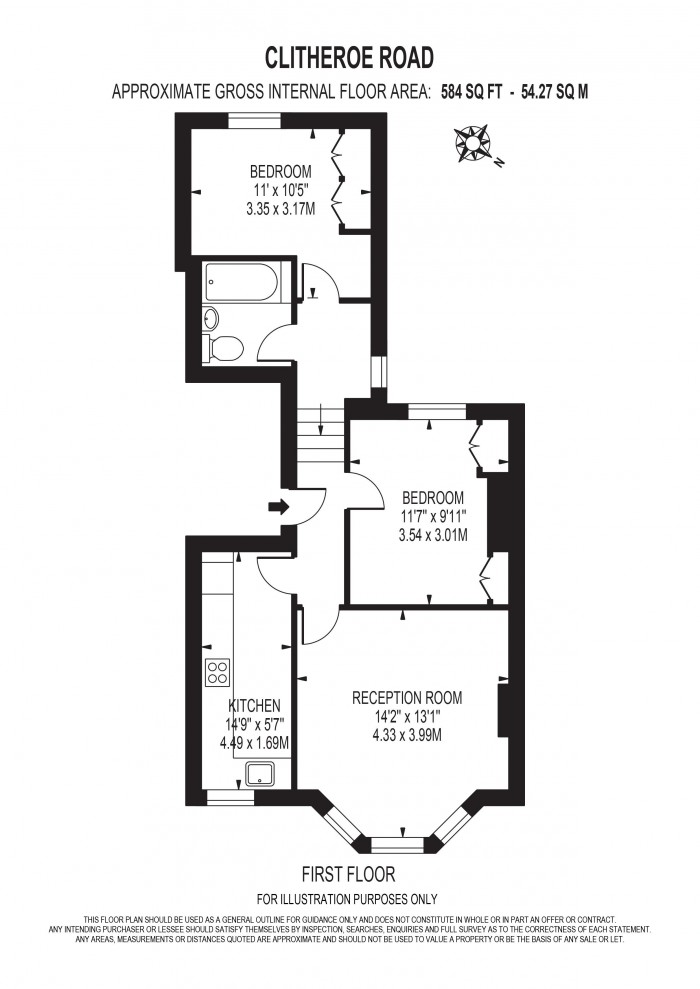 Floorplan for CLITHEROE ROAD, CLAPHAM NORTH