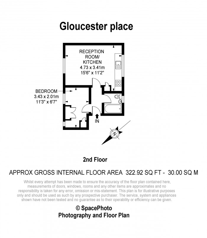 Floorplan for GLOUCESTER PLACE, BAKER STREET