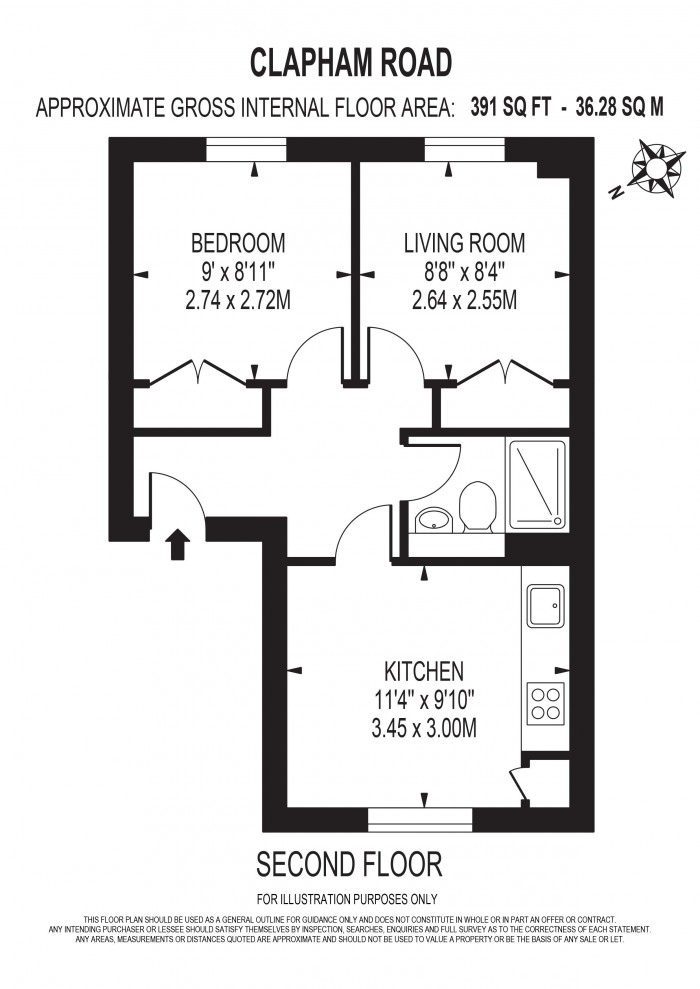 Floorplan for CLAPHAM ROAD, STOCKWELL