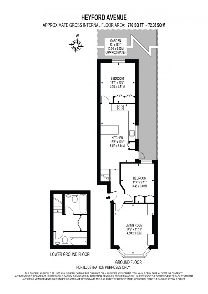 Floorplan for HEYFORD AVENUE, VAUXHALL