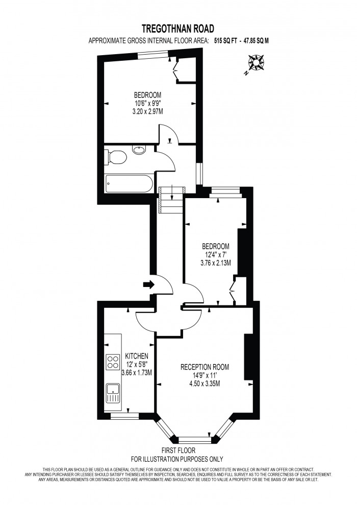 Floorplan for TREGOTHNAN ROAD, CLAPHAM NORTH