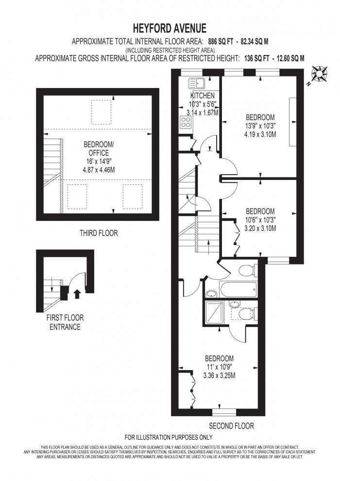 Floorplan for HEYFORD AVENUE, VAUXHALL