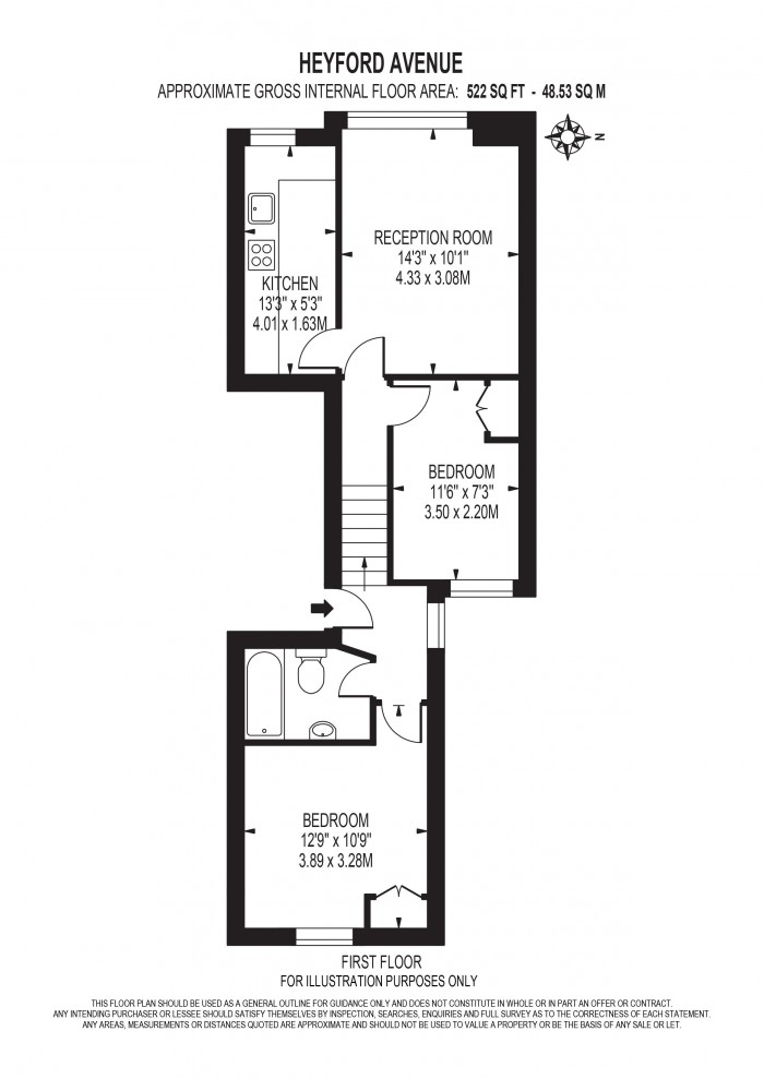 Floorplan for HEYFORD AVENUE, VAUXHALL