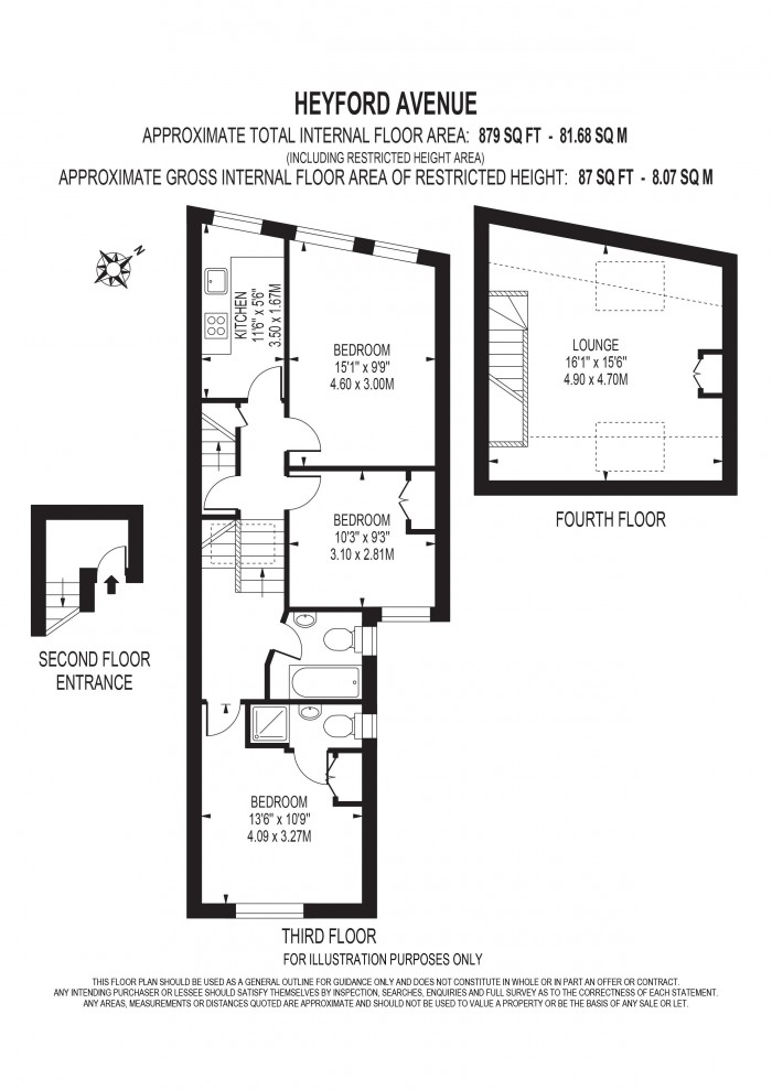 Floorplan for HEYFORD AVENUE, VAUXHALL