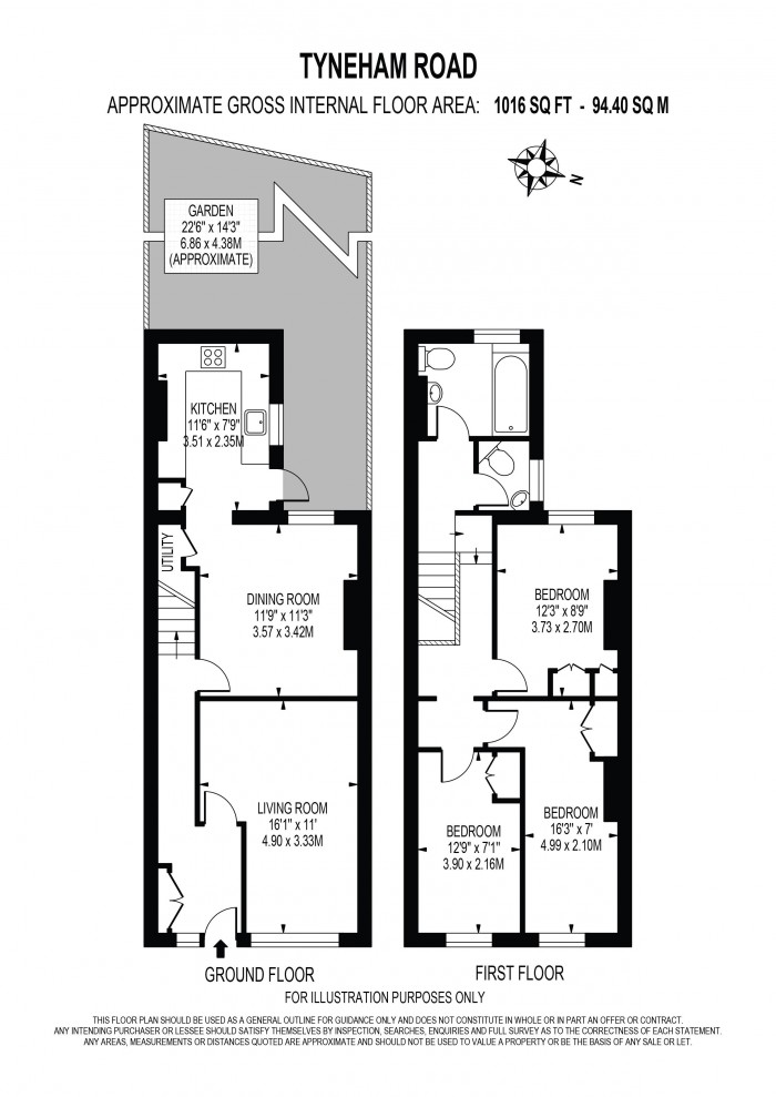 Floorplan for Tyneham Road, Clapham Junction