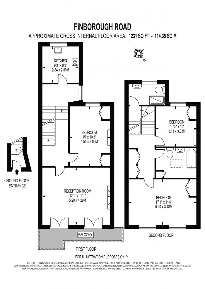 Floorplan for FINBOROUGH ROAD, CHELSEA, LONDON
