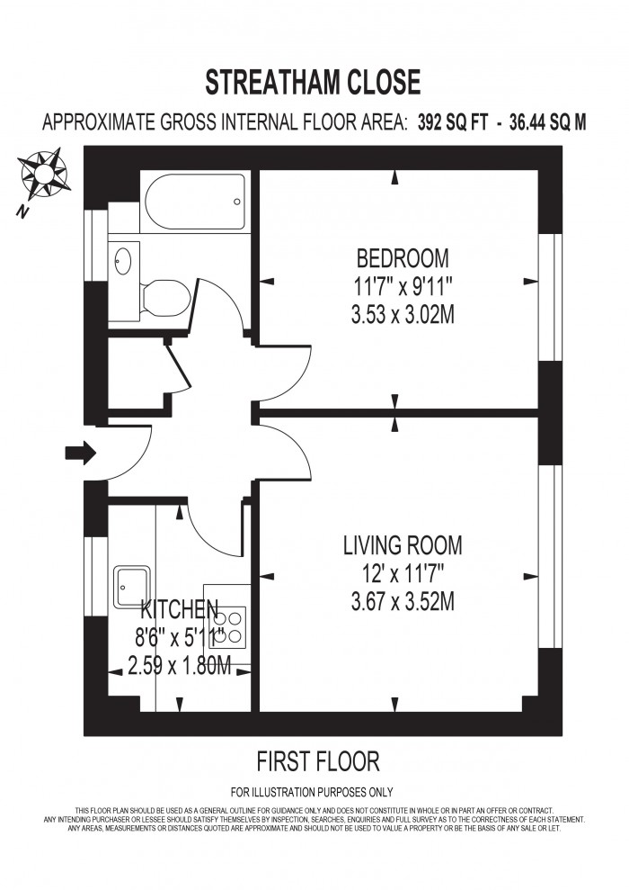 Floorplan for STREATHAM CLOSE, STREATHAM HILL
