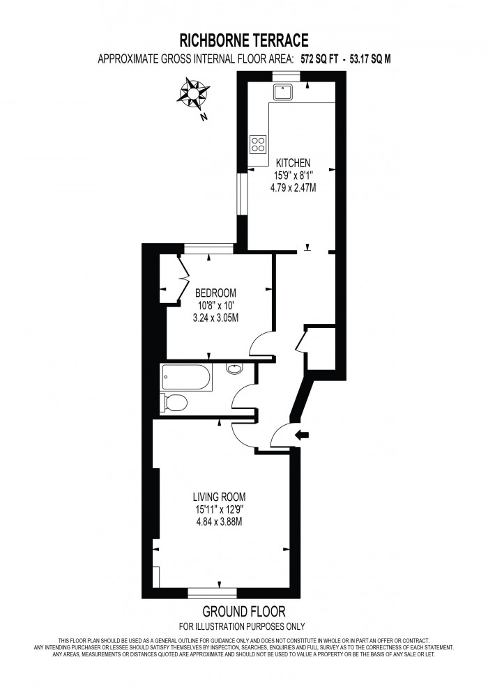 Floorplan for RICHBORNE TERRACE, OVAL,