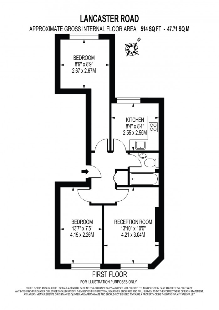 Floorplan for LANCASTER ROAD, LADBROKE GROVE