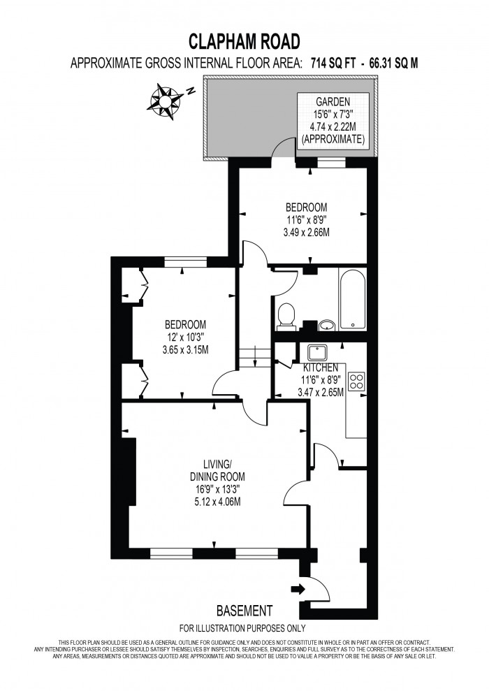 Floorplan for CLAPHAM ROAD, OVAL