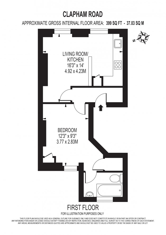 Floorplan for CLAPHAM ROAD, OVAL